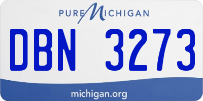 MI license plate DBN3273