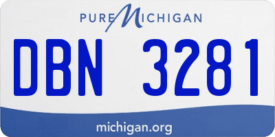 MI license plate DBN3281