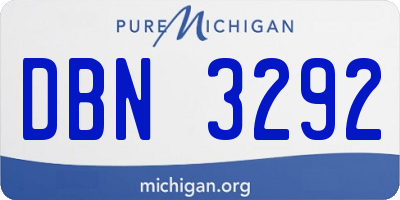MI license plate DBN3292