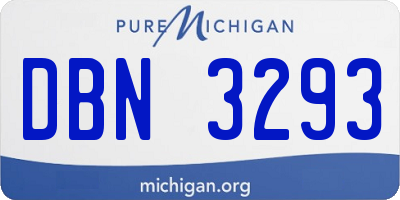 MI license plate DBN3293
