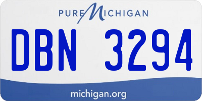 MI license plate DBN3294