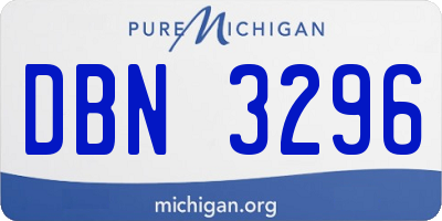 MI license plate DBN3296