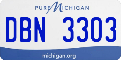 MI license plate DBN3303