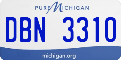 MI license plate DBN3310