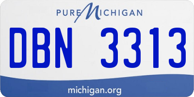 MI license plate DBN3313