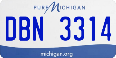 MI license plate DBN3314