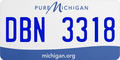 MI license plate DBN3318