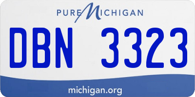 MI license plate DBN3323