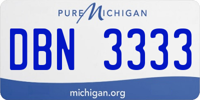 MI license plate DBN3333
