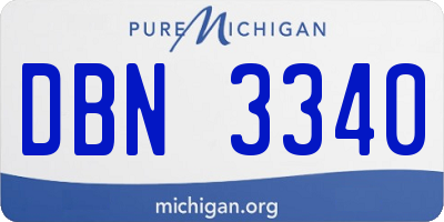 MI license plate DBN3340