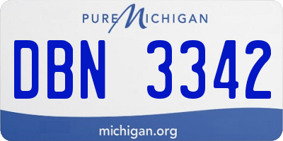 MI license plate DBN3342
