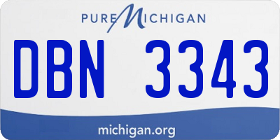 MI license plate DBN3343