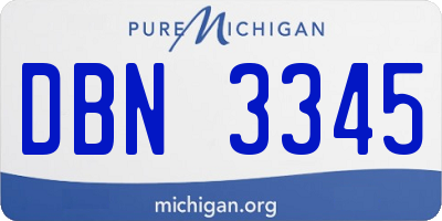 MI license plate DBN3345