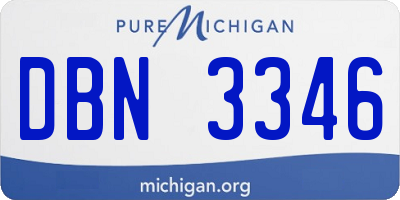 MI license plate DBN3346
