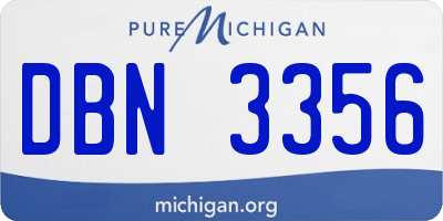 MI license plate DBN3356