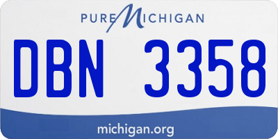 MI license plate DBN3358