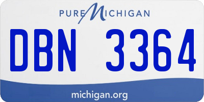 MI license plate DBN3364