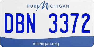 MI license plate DBN3372