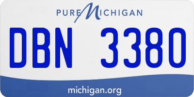 MI license plate DBN3380