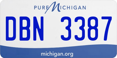 MI license plate DBN3387