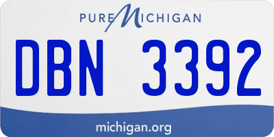MI license plate DBN3392