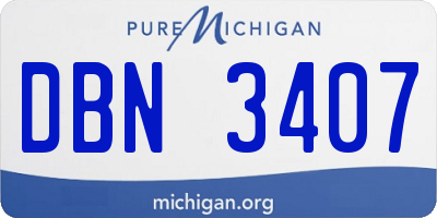 MI license plate DBN3407