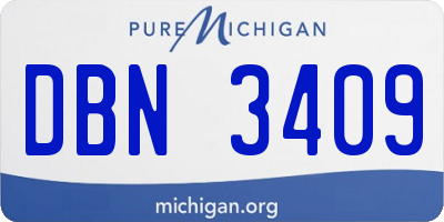 MI license plate DBN3409
