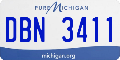 MI license plate DBN3411