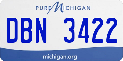 MI license plate DBN3422