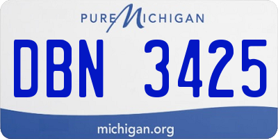 MI license plate DBN3425