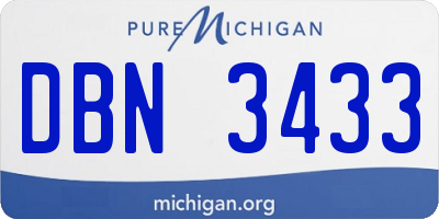 MI license plate DBN3433