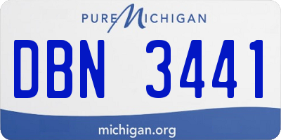 MI license plate DBN3441