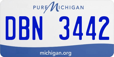 MI license plate DBN3442