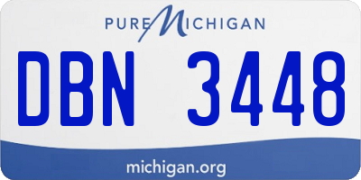 MI license plate DBN3448