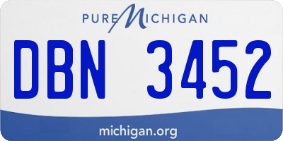 MI license plate DBN3452