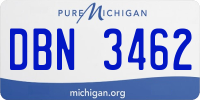 MI license plate DBN3462