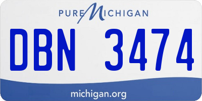 MI license plate DBN3474
