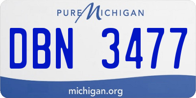 MI license plate DBN3477