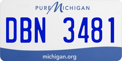 MI license plate DBN3481