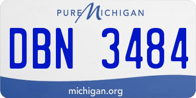 MI license plate DBN3484