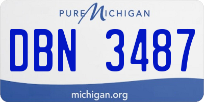 MI license plate DBN3487