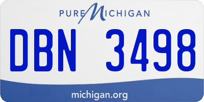 MI license plate DBN3498