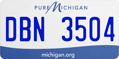MI license plate DBN3504