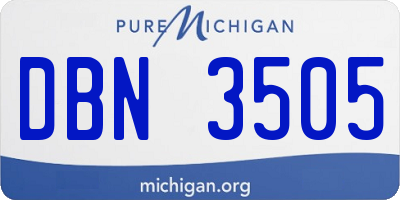 MI license plate DBN3505