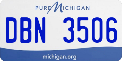MI license plate DBN3506
