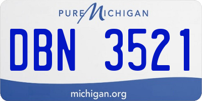 MI license plate DBN3521
