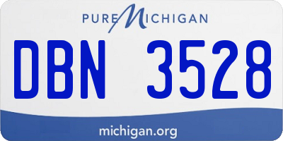 MI license plate DBN3528
