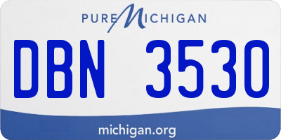 MI license plate DBN3530