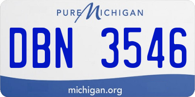 MI license plate DBN3546