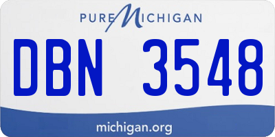 MI license plate DBN3548